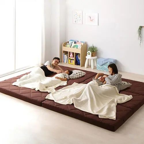 [ベッド 連結] 幅280cm 折りたたみ マットレスベッド 連結セット 防ダニ 抗菌 防臭 日本国産 コンパクト