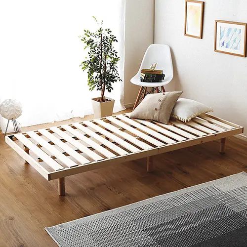 [ベッド シングル] 幅98cm ローベッド フロアベッド すのこ ヘッドレス 脚付き 天然木使用 北欧風 高さ調整 低ホルムアルデヒド 14,573円