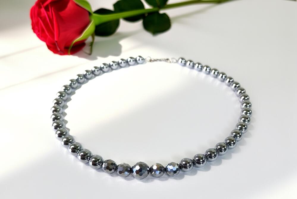 SUPER-OFF20％OFF 【日常をおしゃれに健康に】高級品質 テラヘルツ 128面体10mmｘ1pc ＆ 8mmｘ4pcs ＆ 8ｍｍ 丸玉 ネックレス【ロングタイプ：選べる長さ48～60ｃｍ】【選べる金具】 【センター5pcsがキラキラミラーカット】｜生はちみつビーイング　山梨特産品 16,898円
