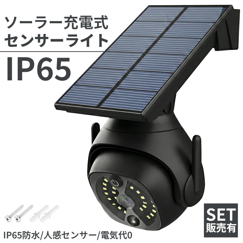 ★期間限定！ポイント5倍★ ソーラーライト ダミーカメラ センサーライト 防犯 防犯グッズ 屋内 屋外 監視カメラ ダミー 防犯カメラ 偽物 偽 ソーラーパネル ソーラー 防水 セキュリティ 壁付け ランプ 点滅 空き巣 泥棒 犯罪 防止
