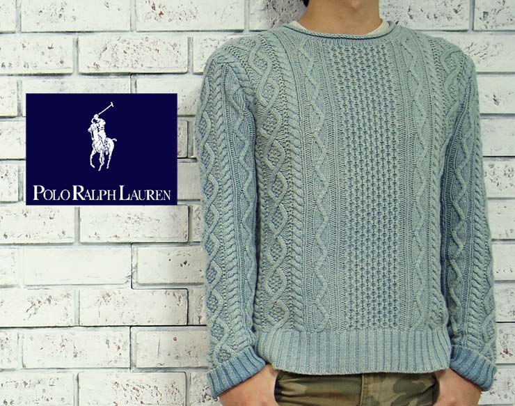 Aran Roll Knit Lauren Ralph Sweater Neck Indigo IYbgmvf6y7
