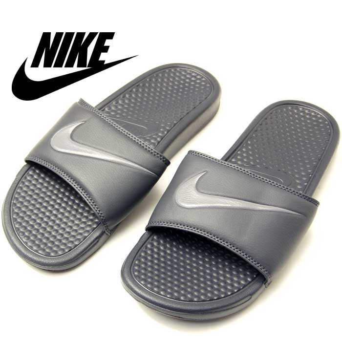 nike slippers gray