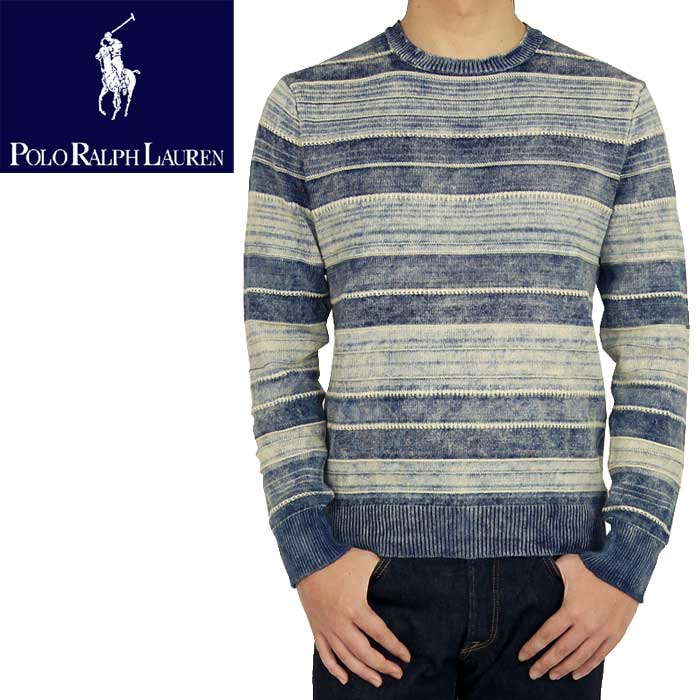 POLO by Ralph Lauren ラルフローレン インディゴ ボーダー コットン セーター｜ＢＥＥＦ 17,850円