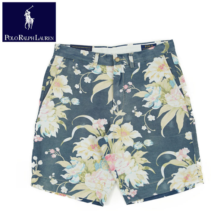 ラルフローレン POLO Ralph Lauren CLASSIC FIT 9” リネン×綿織物 御花 さる股引き