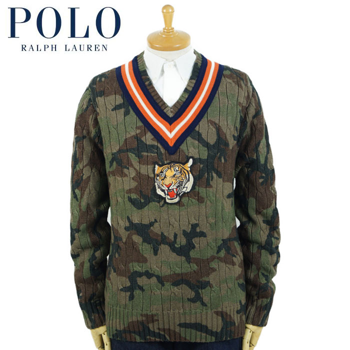 ラルフローレン POLO Ralph Lauren 迷彩 ケーブル クリケット ニット カモフラージュ