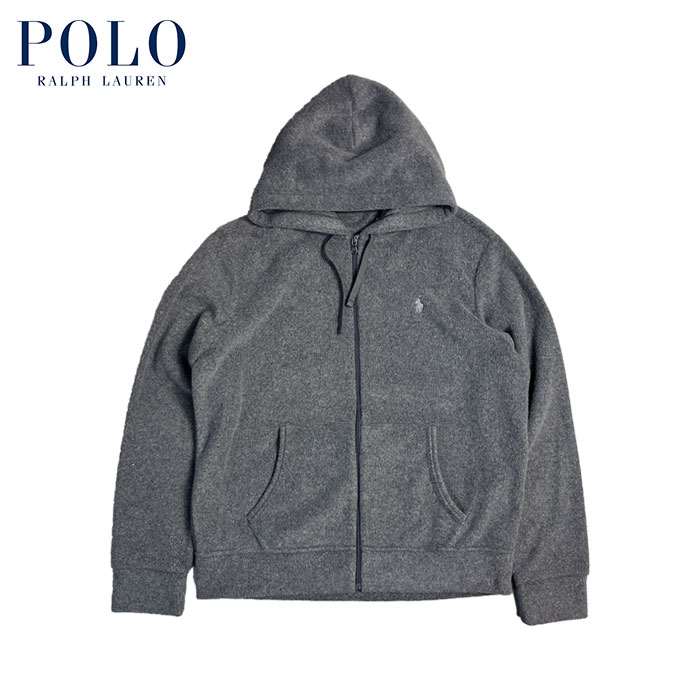 ラルフローレン POLO Ralph Lauren フルジップ フリース フーディー ジャケット グレー