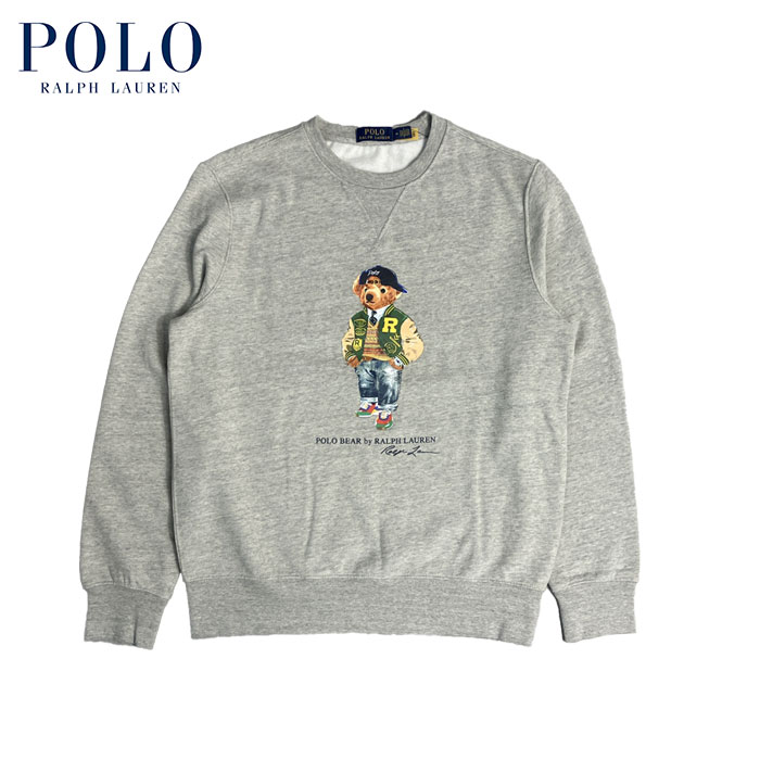 ラルフローレン POLO Ralph Lauren ポロベアー 前V 汗水 バーシティージャケットスタイル 薄墨色