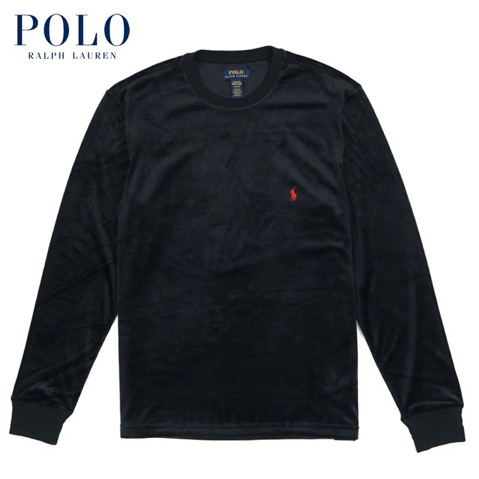 ラルフローレン POLO by Ralph Lauren ワンポイント ポニー ベロア ロングスリーブ クルー ブラック もらって嬉しい出産祝い