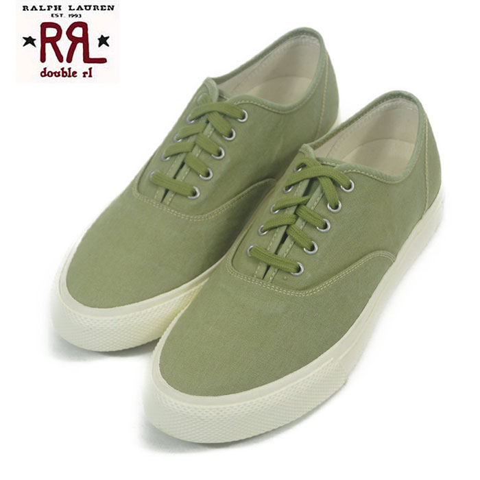 ダブルアールエル RRL ラルフローレン ニュー ノーフォーク 帆布 スニーカーDOUBLE RL NEW NORFOLK SNEAKER GREEN