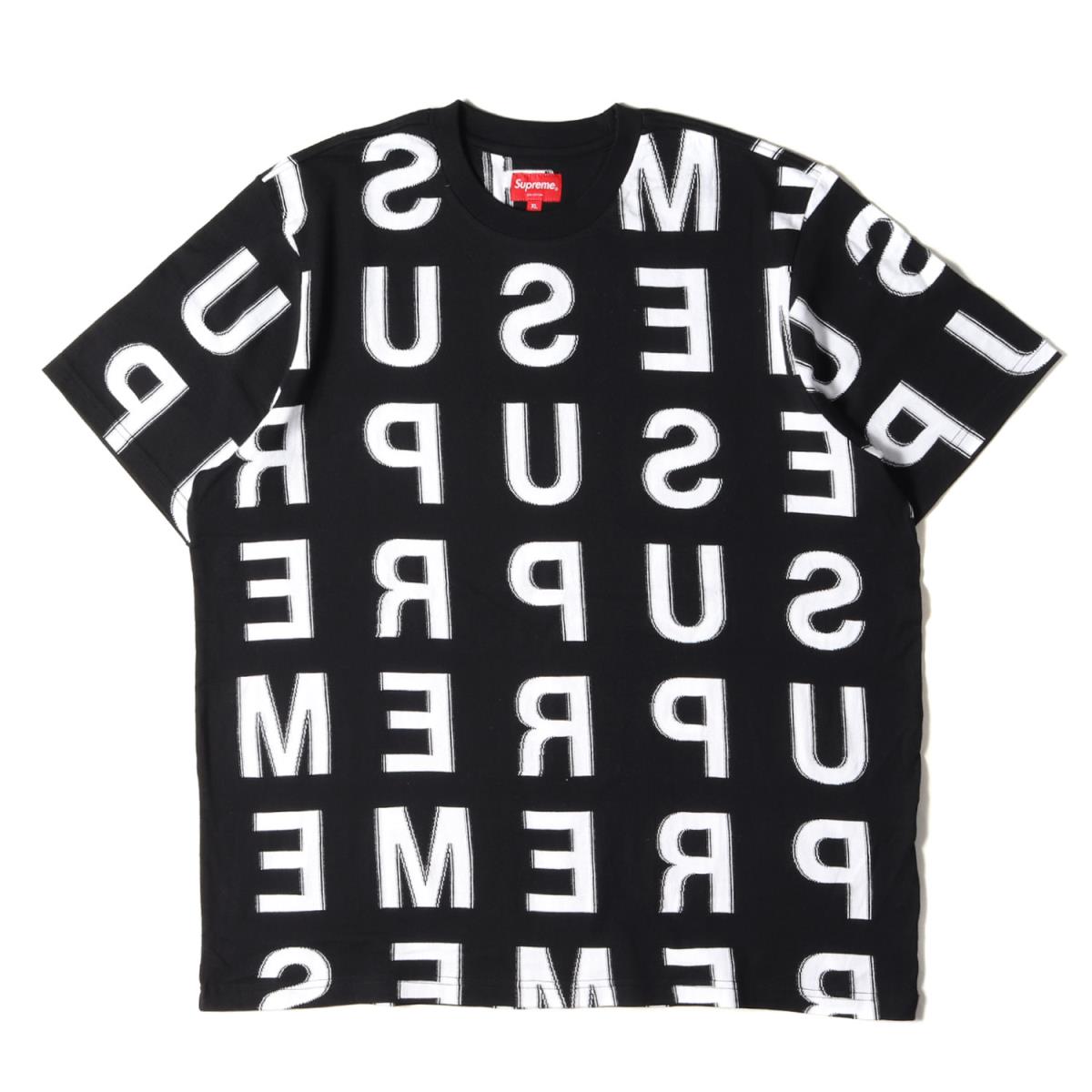 Tシャツ カットソー 高級品市場 Top S S Intarsia Tシャツ クルーネック ブランドロゴ柄 Tシャツ シュプリーム Supreme 21ss メンズ K3012 Xl ブラック Shoxruxtj Com