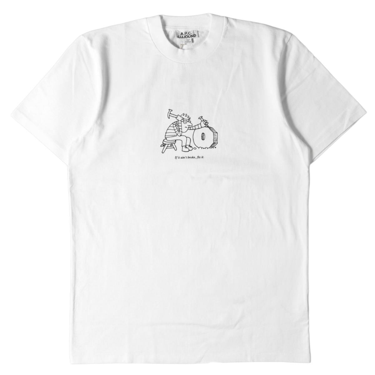 Tシャツ カットソー お1人様1点限り A P C アーペーセー メンズ K3019 L ホワイト ポルトガル製 T Shirt Rough Tシャツ クルーネック イラストプリント Jjjjound ss Tシャツ Shoxruxtj Com