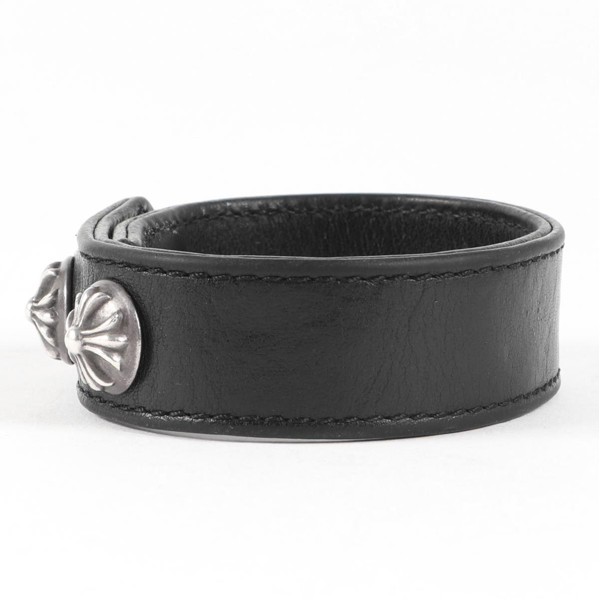 Chrome Hearts クロムハーツ ブレスレット Chクロス ボタン レザー ブレスレット 3bttn 2snap Leather Bracelets Cross Bttns ブラック メンズ 中古 K3029 Butlerchimneys Com