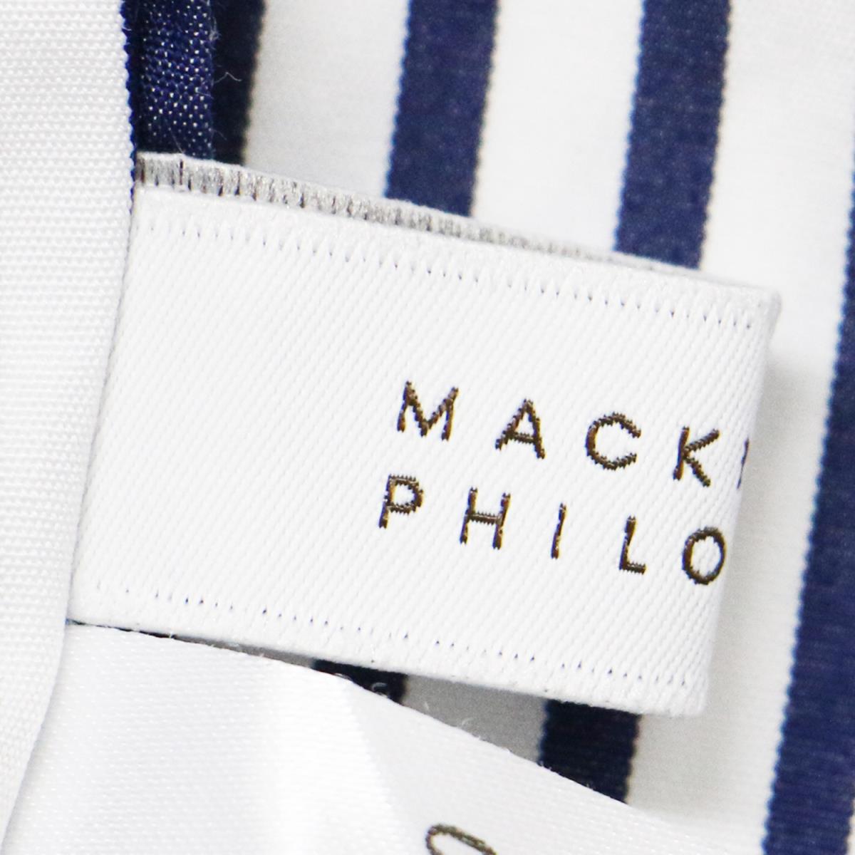 Mackintosh Philosophy マッキントッシュフィロソフィー シャツ ブラウス 長袖 ストライプ バンドカラー コットン 綿 バンドカラーシャツ 21春夏 ネイビー ホワイト 38 レディース 中古 K3034 Butlerchimneys Com