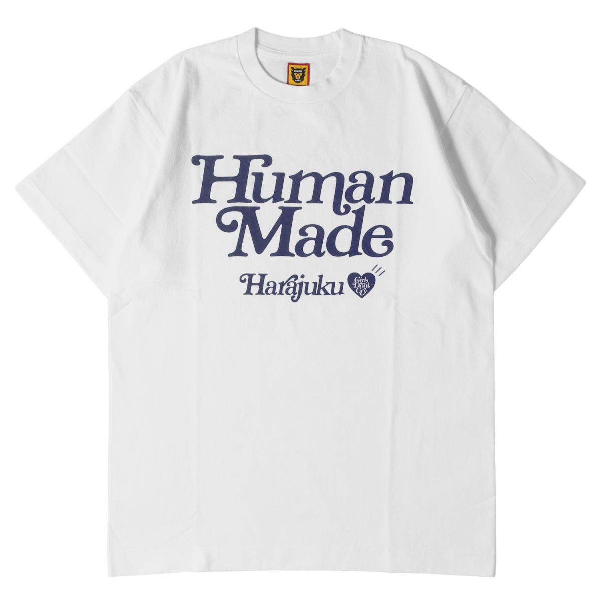 Human Made ヒューマンメイド Tシャツ ss Girls Don T Cry 原宿リニューアル記念 コラボロゴ ヘビー クルーネック Tシャツ 半袖 ホワイト S メンズ K3036 Andapt Com