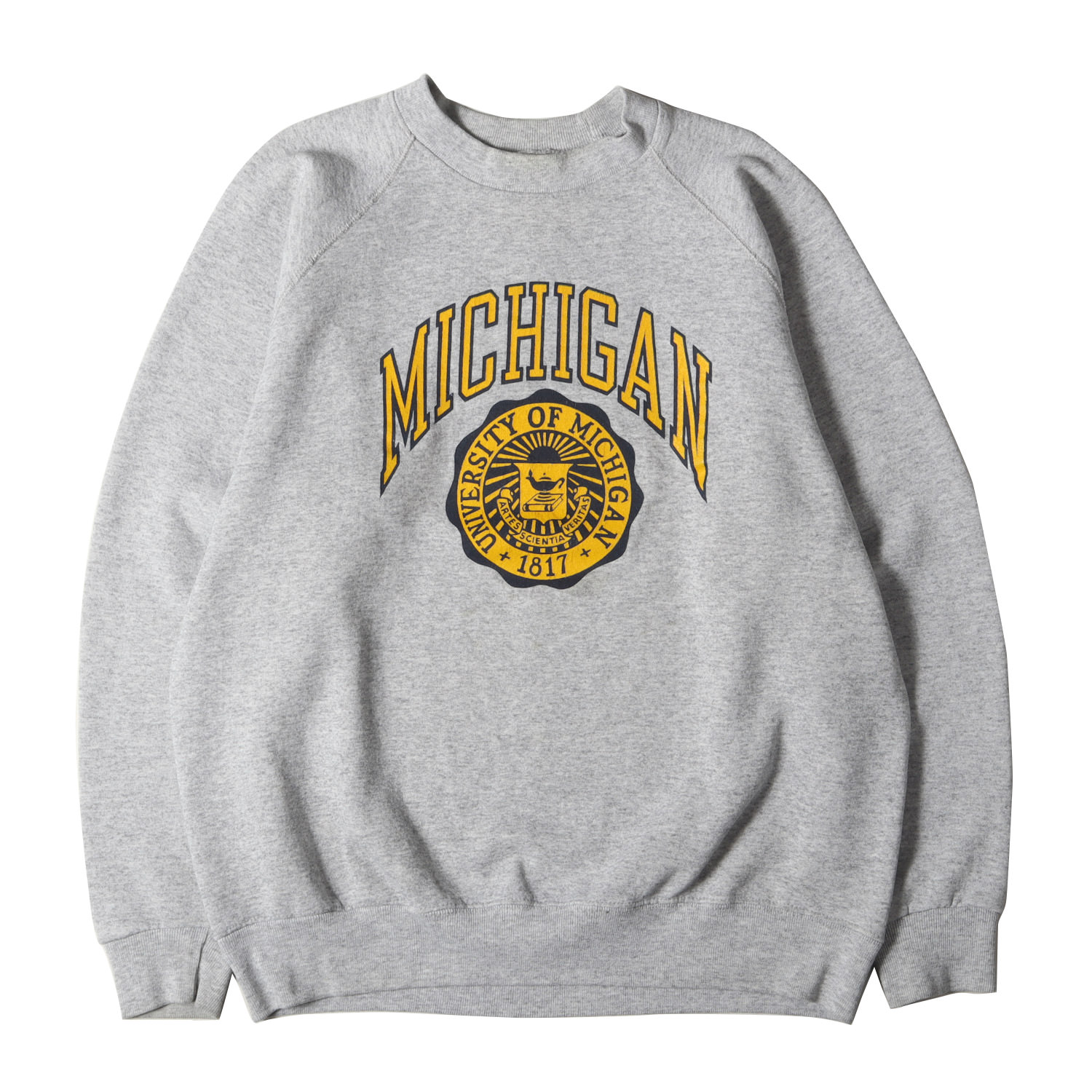 90'S Vintage SANTEE MICHIGAN University of Michigan College Sweatshirt, Made in USA, Men's XXL polyester gray type Vintage Second Hand