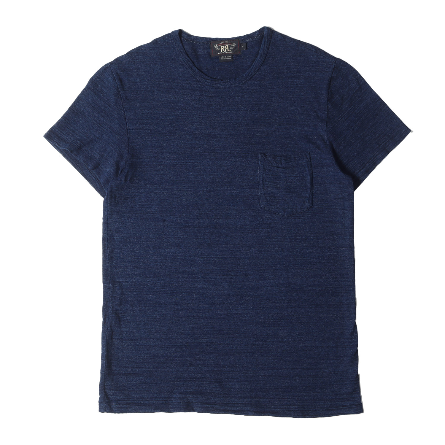 RRL　インディゴポロシャツ　サイズL　ラルフローレン RRL / ダブルアールエル インディゴ染め スラブ織り 胸ポケット