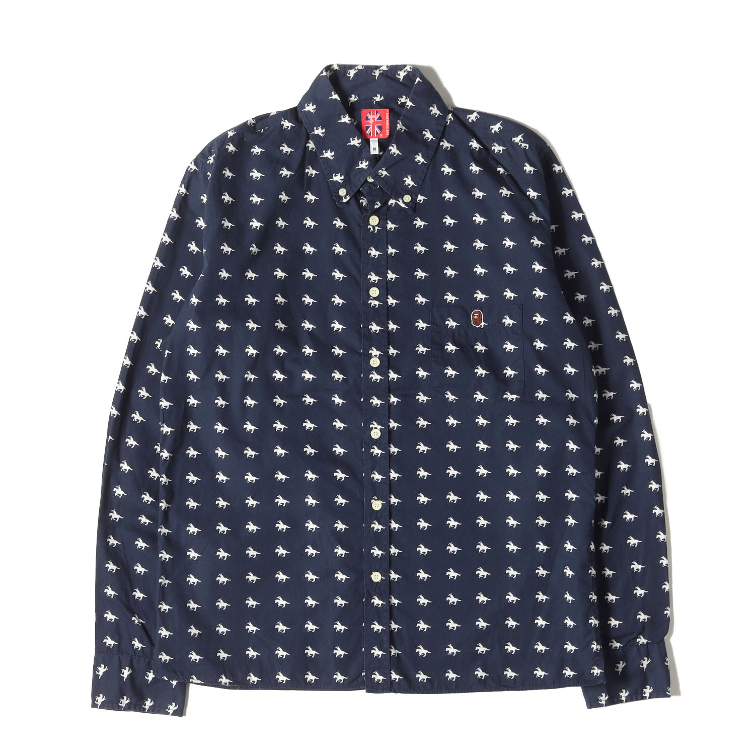 A BATHING APE/アベイジングエイプ ペンキ柄 長袖シャツ Mサイズ A BATHING APE - アベイシングエイプ サルカモ総柄法被長袖