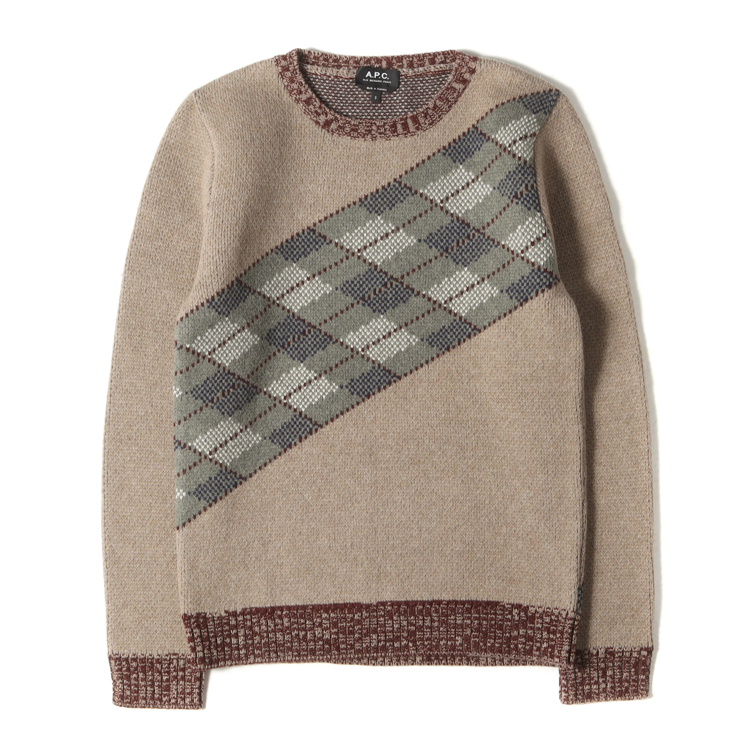 楽天市場】A.P.C. ニット サイズ:XS スリーブ 切替 ウール カシミヤ