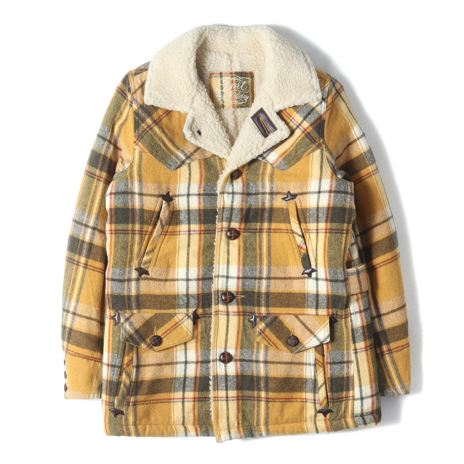美品　TMT ボア　チェック　ランチジャケット 楽天市場】TMT ティーエムティー ジャケット サイズ:M チェック ウール