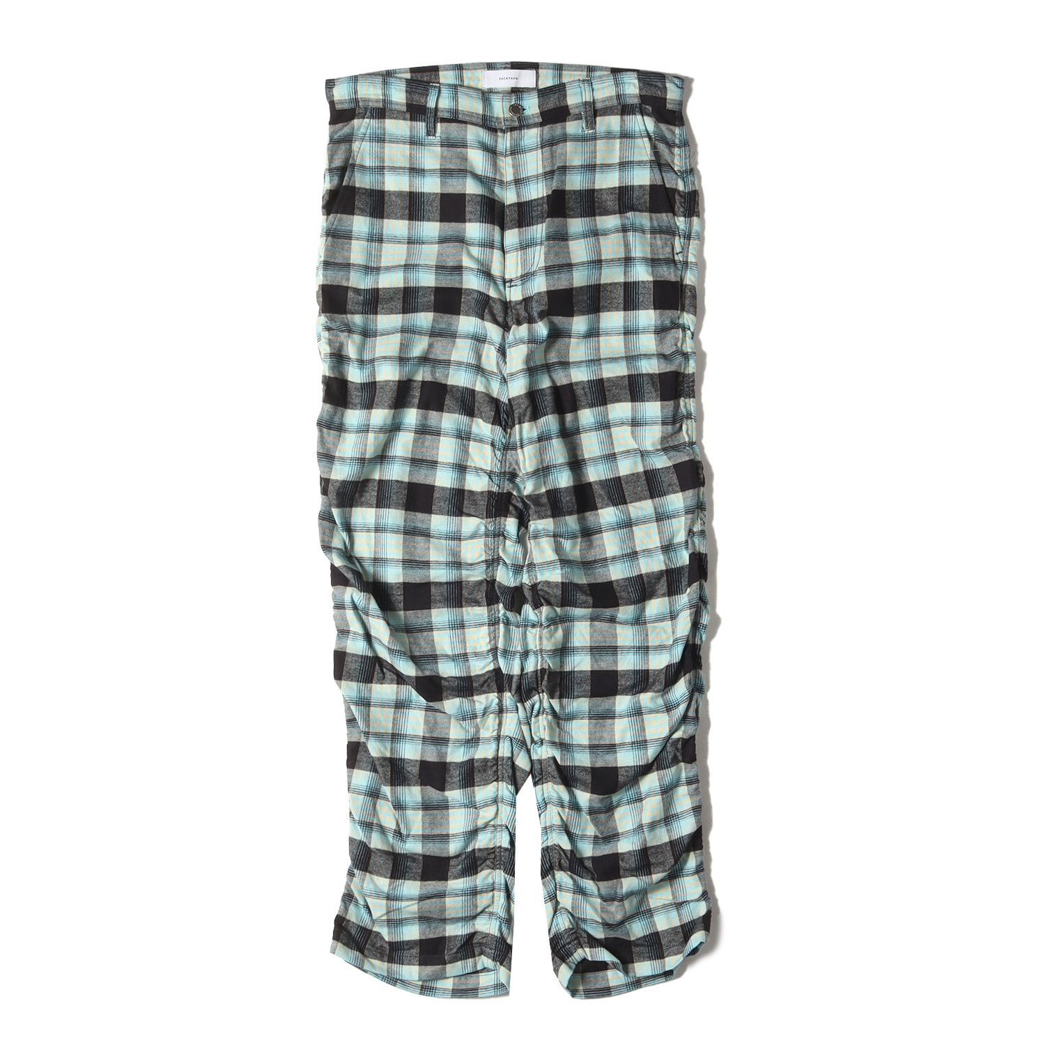 FACETASM ファセッタズム パンツ サイズ:3 24AW オリジナルチェック パッカリング パンツ (ORIGINAL CHECK PANTS KR-PT-M01) / ジッパーフライ ブルー ブラック ボトムス ズボン【メンズ】【K4775】