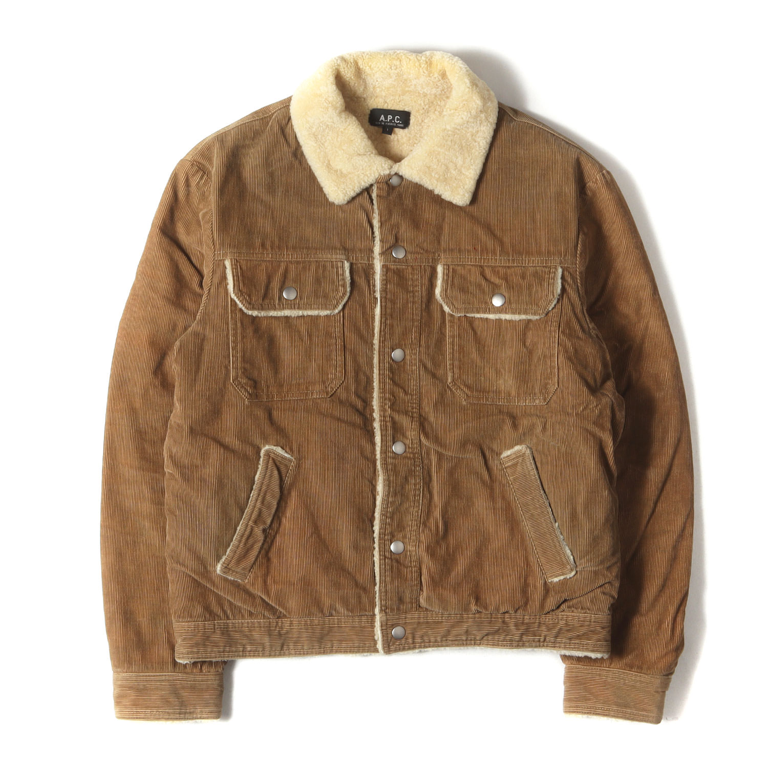 A.P.C. ブラウン ボア襟 ジャケット　アーペーセー　ブルゾン A.P.C. ブラウン ボア襟 ジャケット アーペーセー ブルゾン