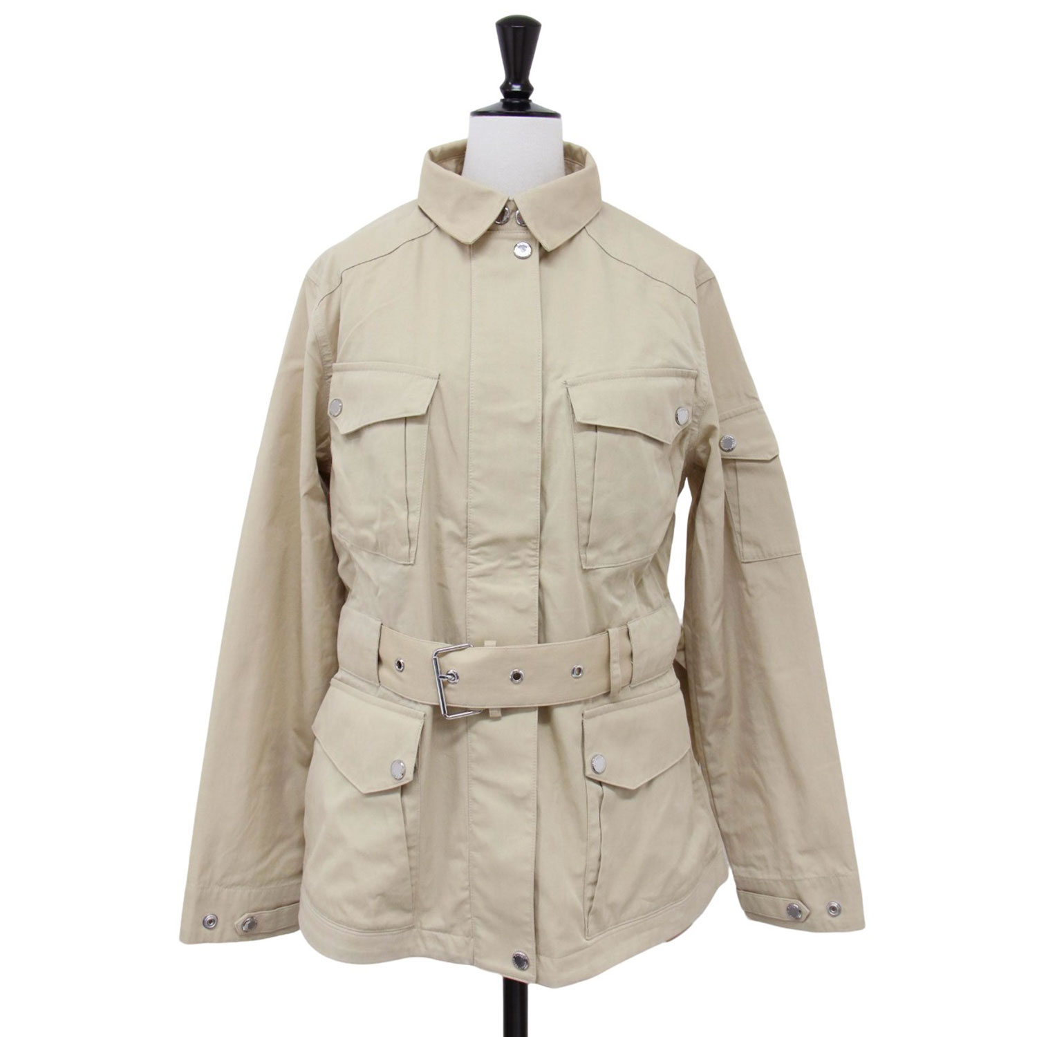 LAUREN RALPH LAUREN ローレン ラルフローレン ジャケット ベージュ サイズ:6(L) コットン ブレンド ツイル フィールド ジャケット / ウエストベルト フルジップ アウター ブルゾン コート 上着