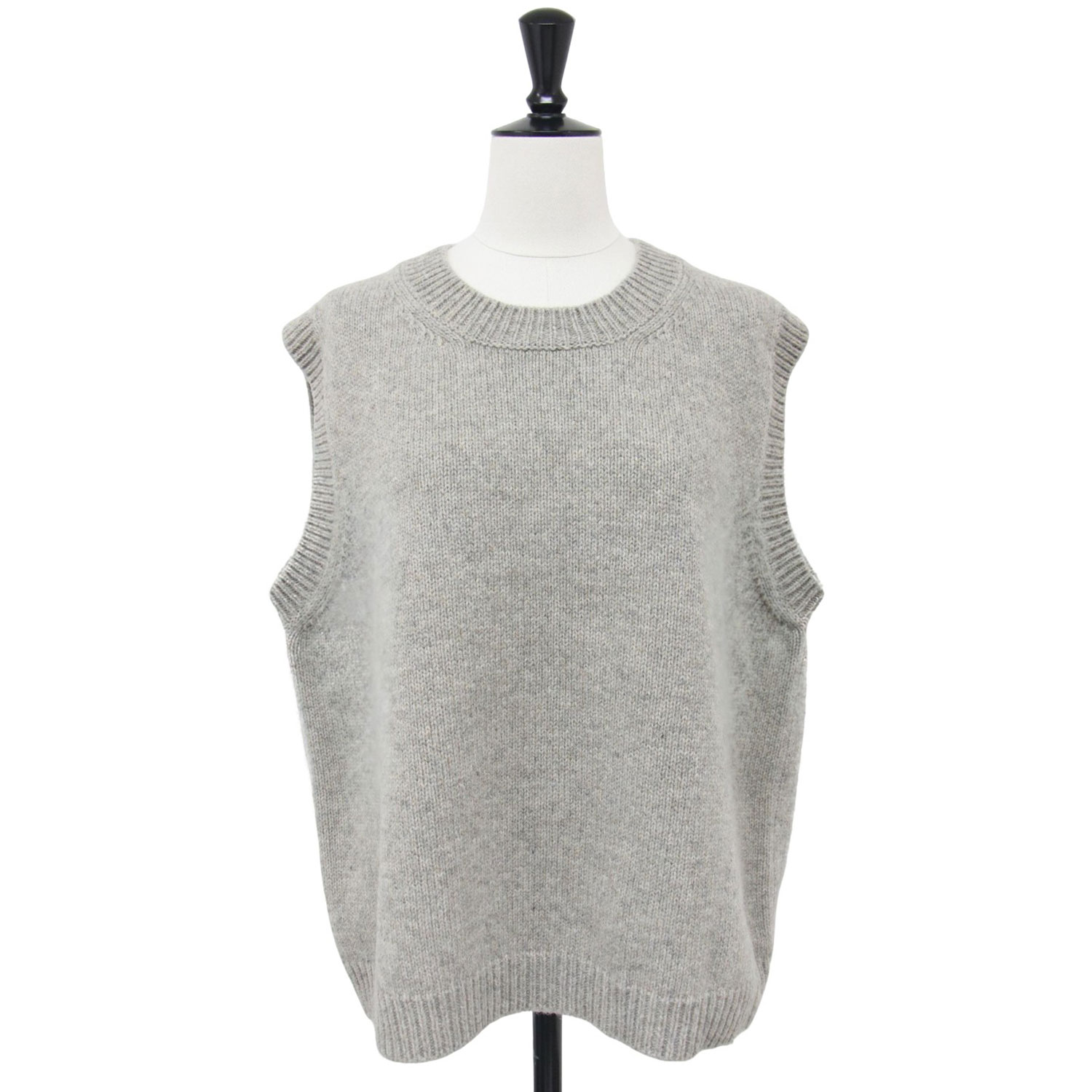 Maison Margiela メゾン マルジェラ ベスト グレー系 サイズ:M / 23秋冬 ウール ニット クルーネック ベスト / Knit Gilet / イタリア製 / トップス セーター【レディース】【中古】【美品】【K4746】