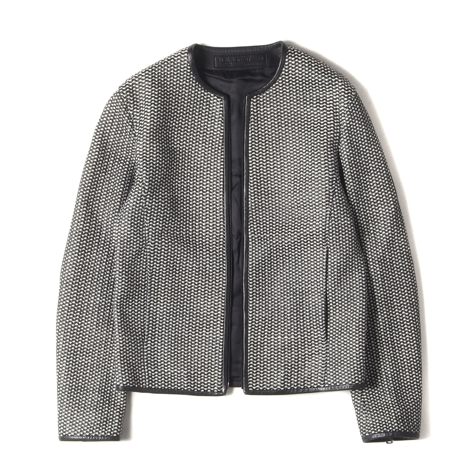 ニール・バレット　ボンバージャケット　XS Neil Barrett (ニールバレット) Leather Front Sweatshirt Biker