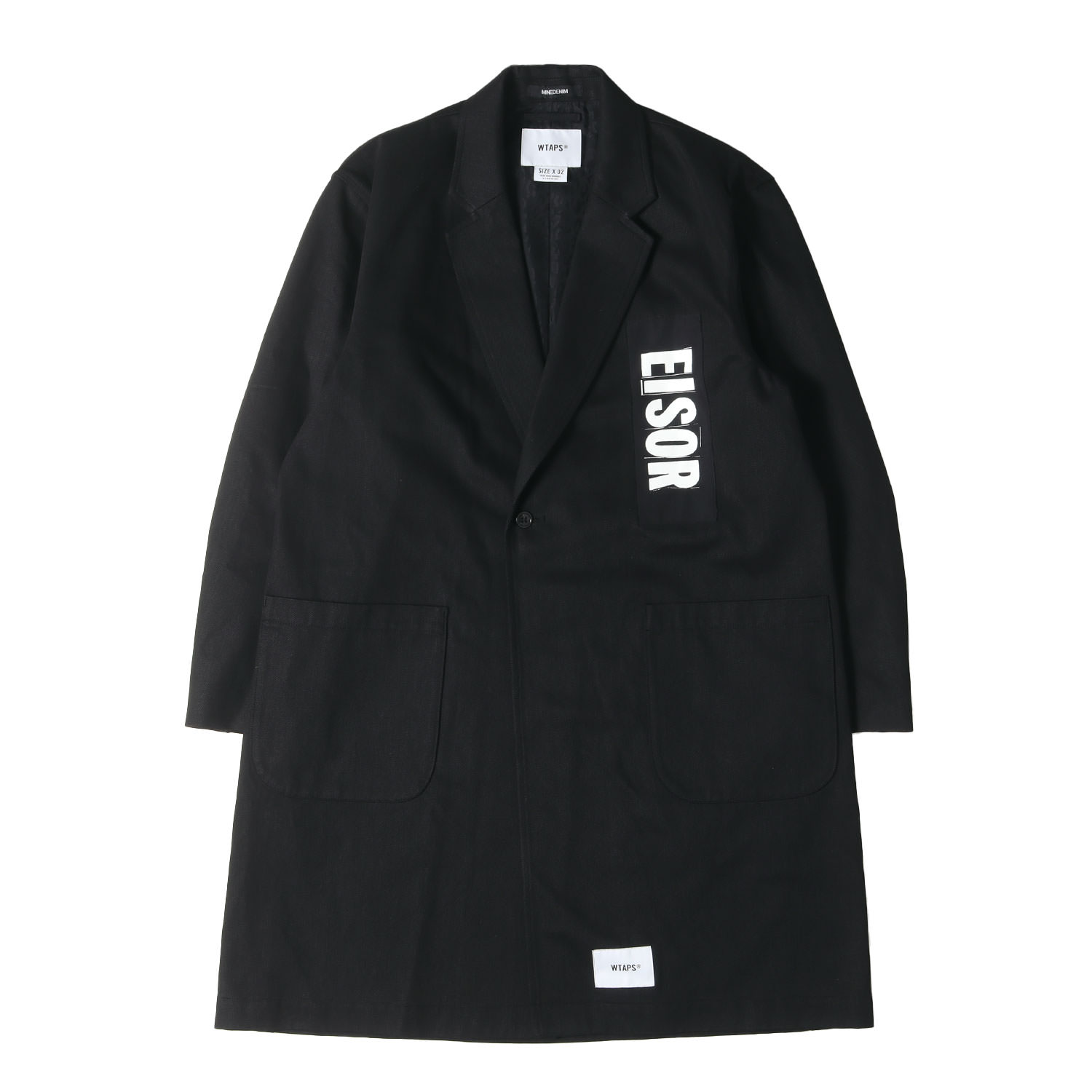WTAPS ダブルタップス コート サイズ:M / 24AW MINEDENIM 裏地レオパード柄 デニム シングル コート (Denim Single Coat) / ブラック 黒 / アウター ジャケット 上着 / コラボ【メンズ】【K4477】