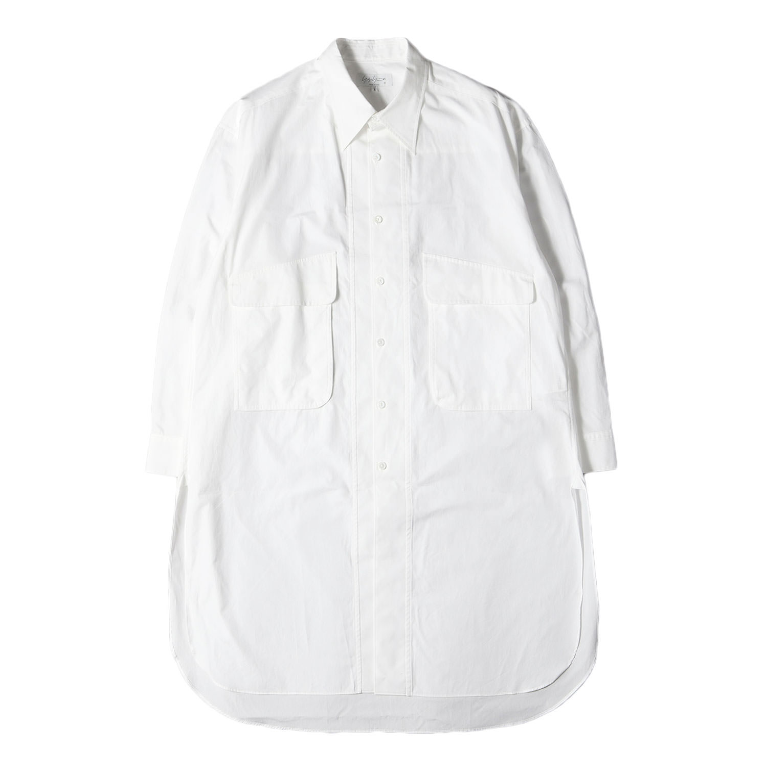 24ss 美品　ヨウジヤマモトプールオム　リネン　アシメントリー　ロングシャツ Yohji Yamamoto pour homme(ヨウジヤマモトプールオム