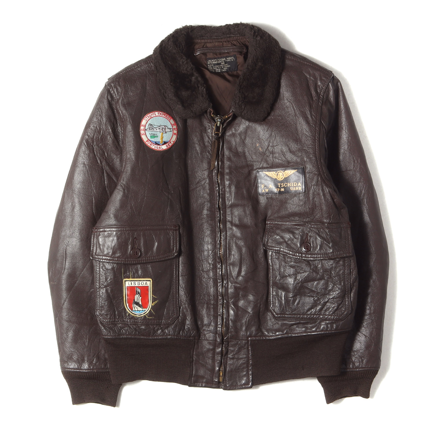 【USN】希少 70s G-1 ヴィンテージ フライトジャケット 40 70s 米軍 U.S.NAVY G-1 フライト レザージャケット 40