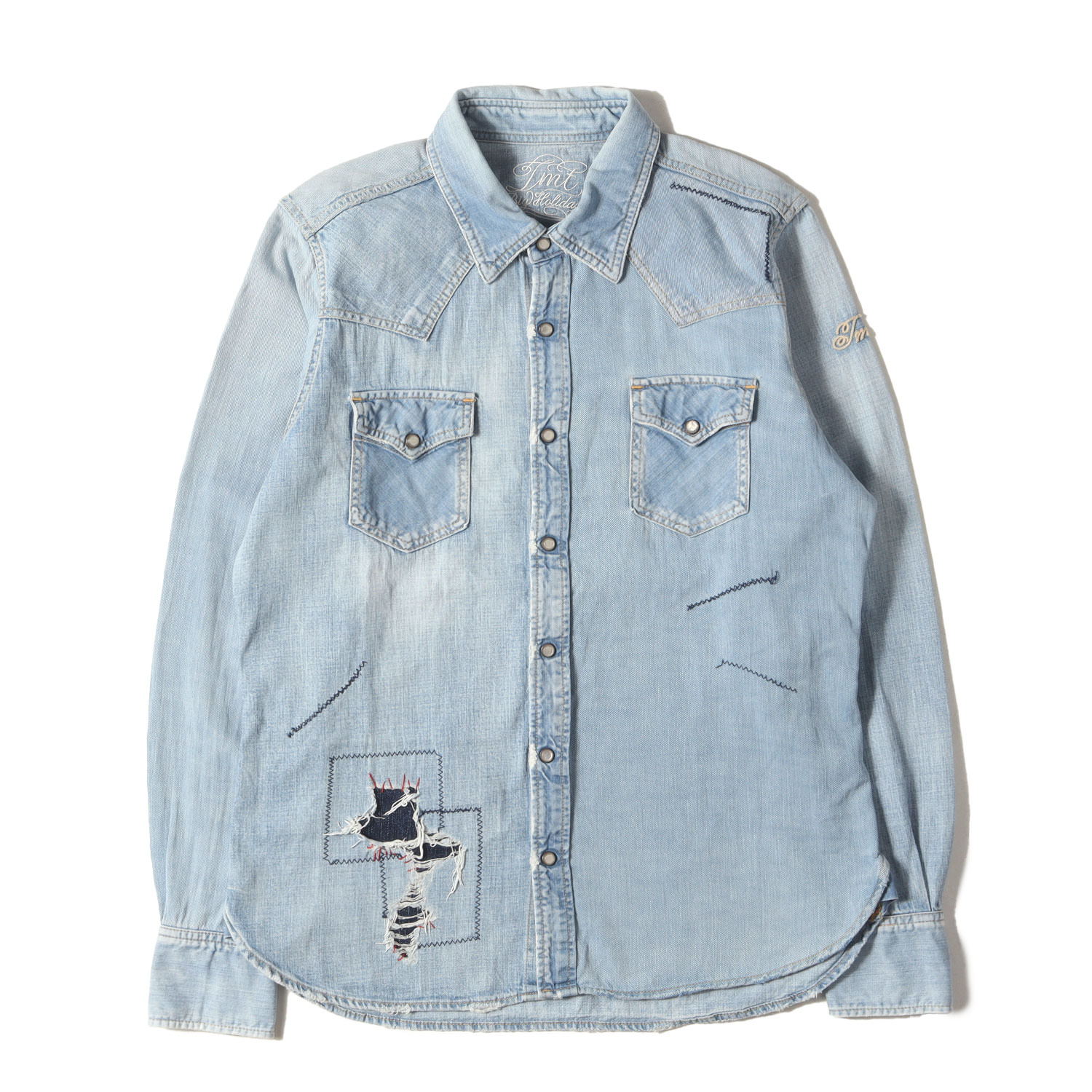 【数量限定】TMT フラワースタッズデニムシャツ メンズ Wrangler Wrangler(ラングラー）WM1927 スタッズ デニム