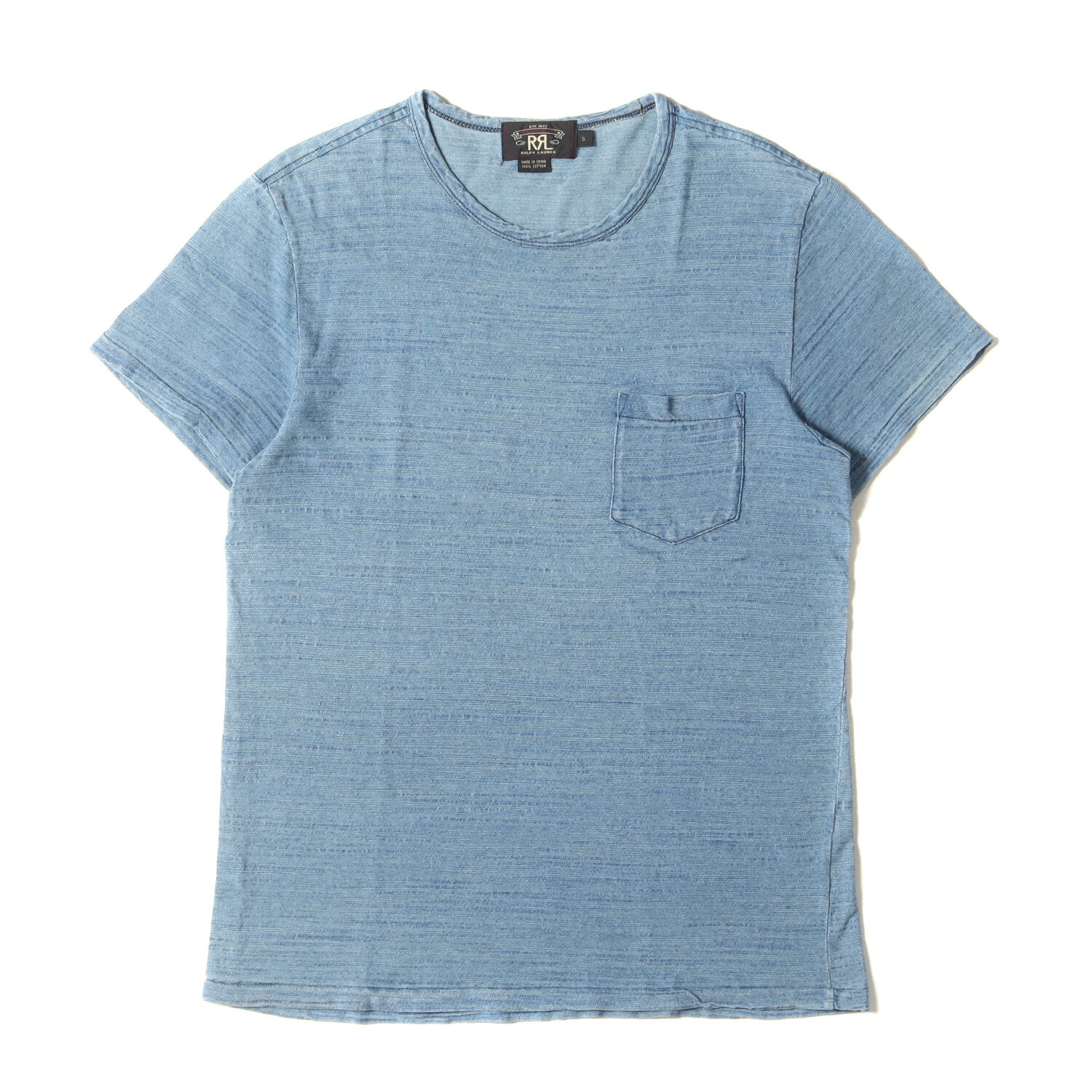RRL ダブルアールエル スプラッシュペイントTシャツ Lサイズ くすみブルー RRL ダブルアールエル スプラッシュペイントTシャツ Lサイズ