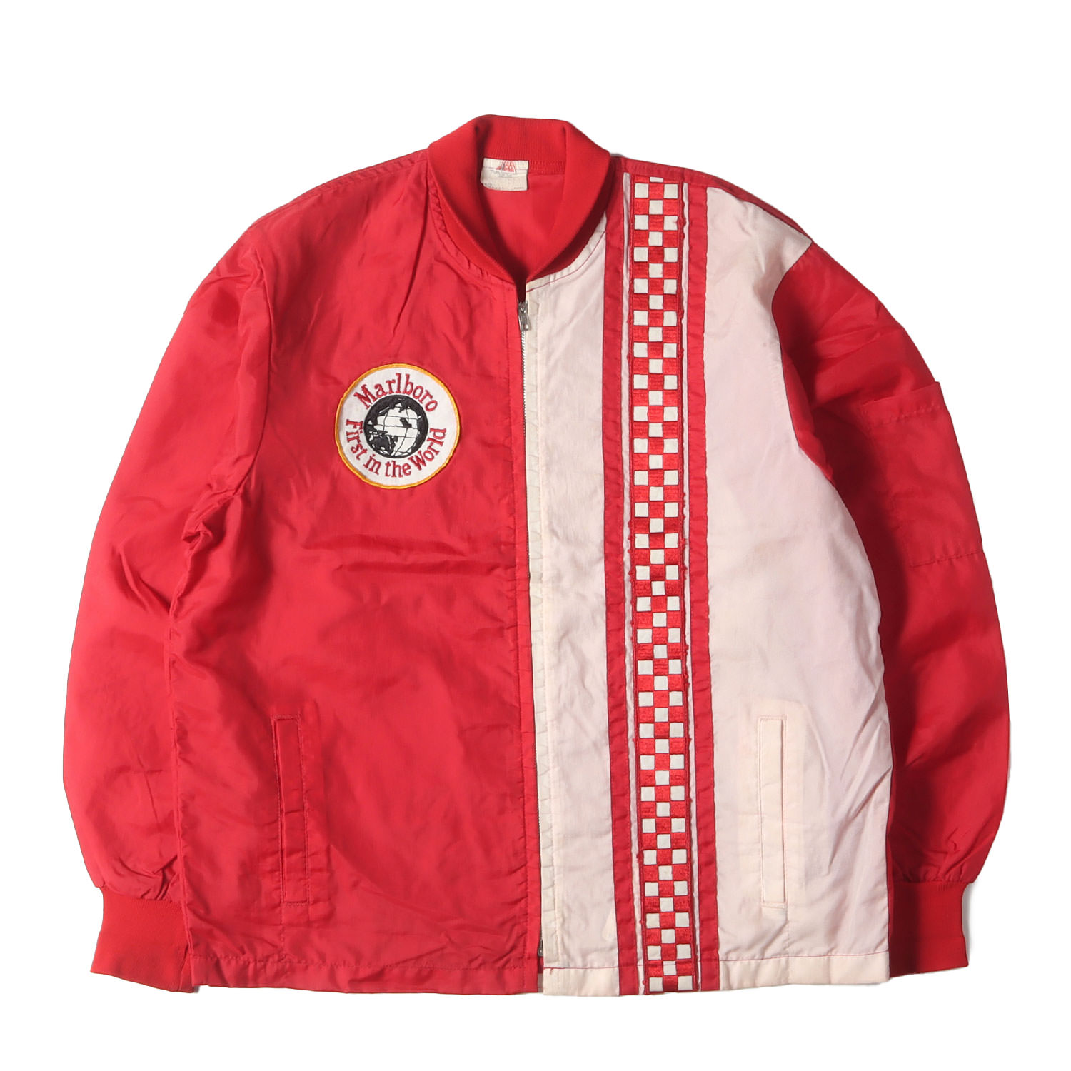 U.S.VINTAGE 上衣 大きさ:L / 80s マルボロ 紋章 一ころ ナイロン 上衣 (USA製) / THE GREAT LAKES JACKET / 赤いこと / アウター 上衣 厚地の外套【メンズ】【中古】【K4839】