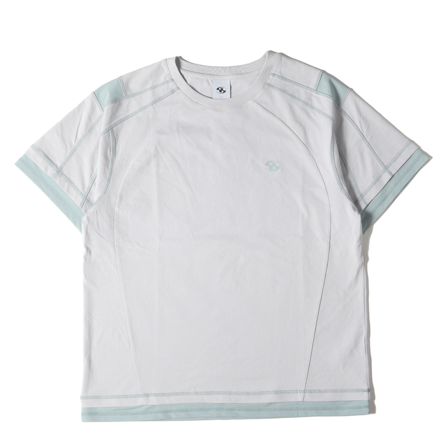 SAN SAN GEAR サンサンギア Tシャツ サイズ:3 / 24SS メッシュコンビ ストレッチ クルーネック Tシャツ / グレー / トップス カットソー 半袖【メンズ】【K4787】