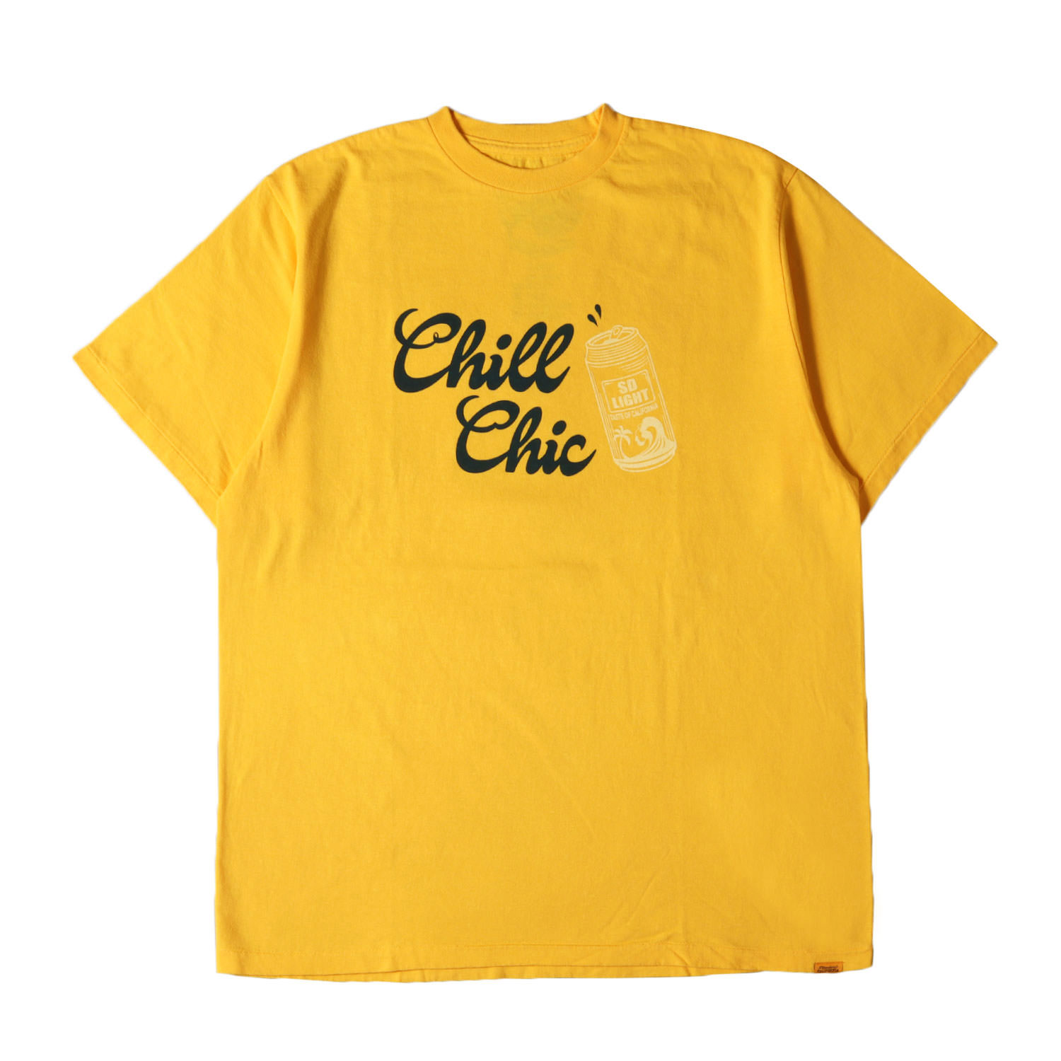 STANDARD CALIFORNIA スタンダードカリフォルニア Tシャツ サイズ:L / 24SS グラフィック ロゴ クルーネック Tシャツ (SD CHILL CHIC T-SHIRT) / イエロー / トップス カットソー 半袖【メンズ】【中古】【美品】【K4774】