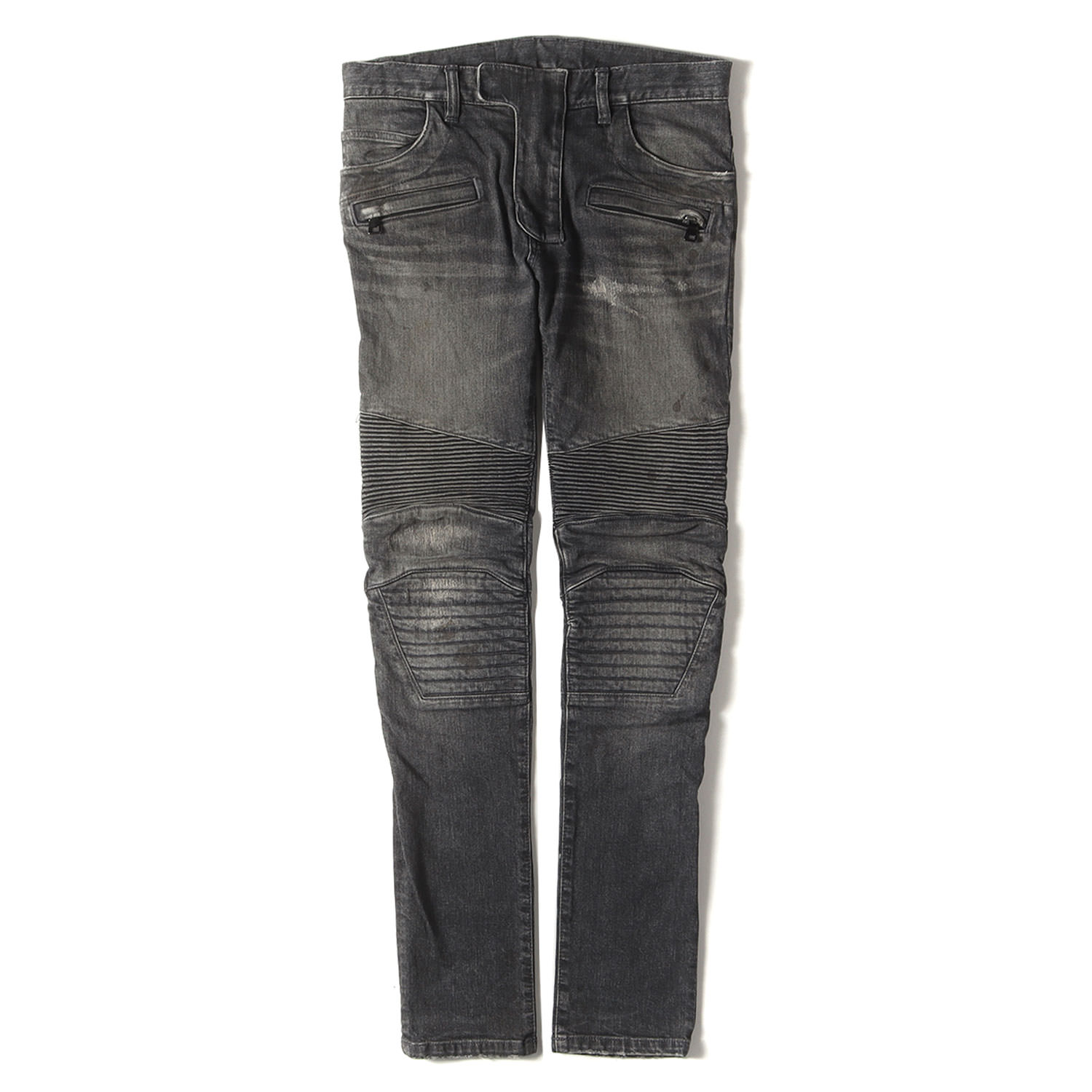 【BALMAIN】デニムショートパンツ【関税送料込】 サイドカッティングデニムショートパンツ（デニムパンツ
