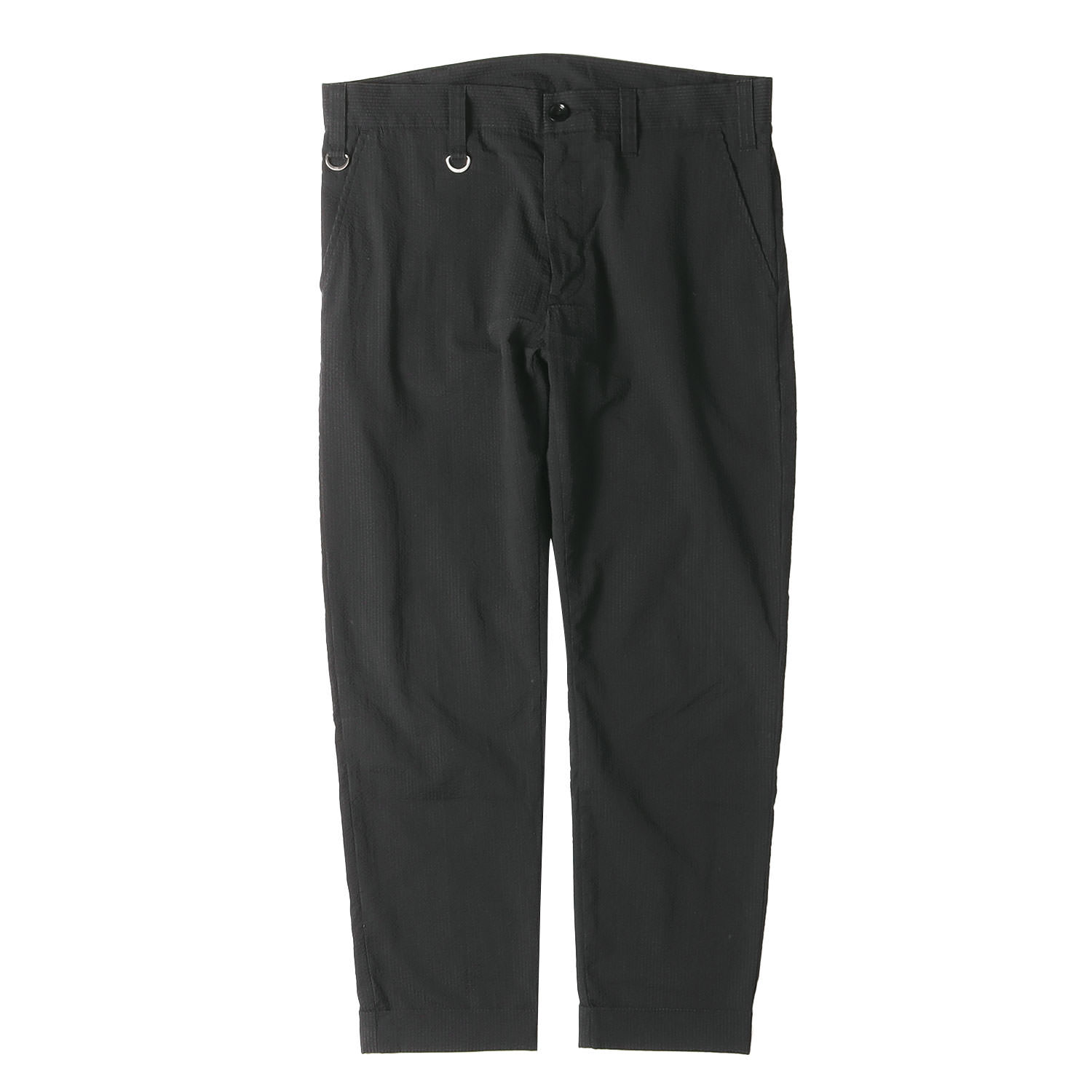 UNIFORM EXPERIMENT ユニフォームエクスペリメント パンツ サイズ:2 / 20SS ストレッチ シアサッカー クロップドパンツ (COOLMAX STRETCH SEERSUCKER DOUBLE CUFF CROPPED PANTS) / ブラック 黒 / ボトムス ズボン【メンズ】【中古】【K4774】