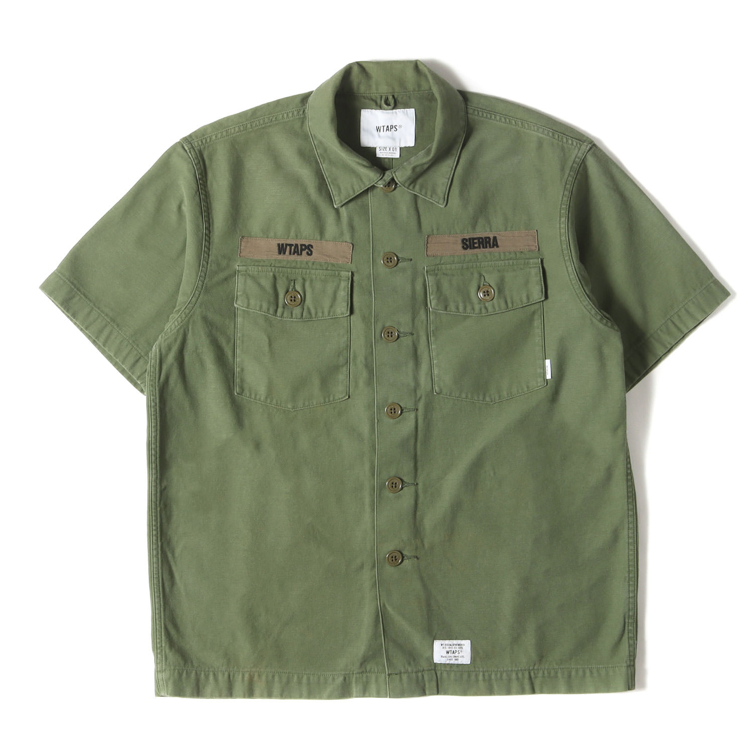 wtaps budsシャツ　半袖　オリーブ　L ダブルタップス WTAPS 20SS BUDS SS SHIRT RAPO POPLIN バッツ