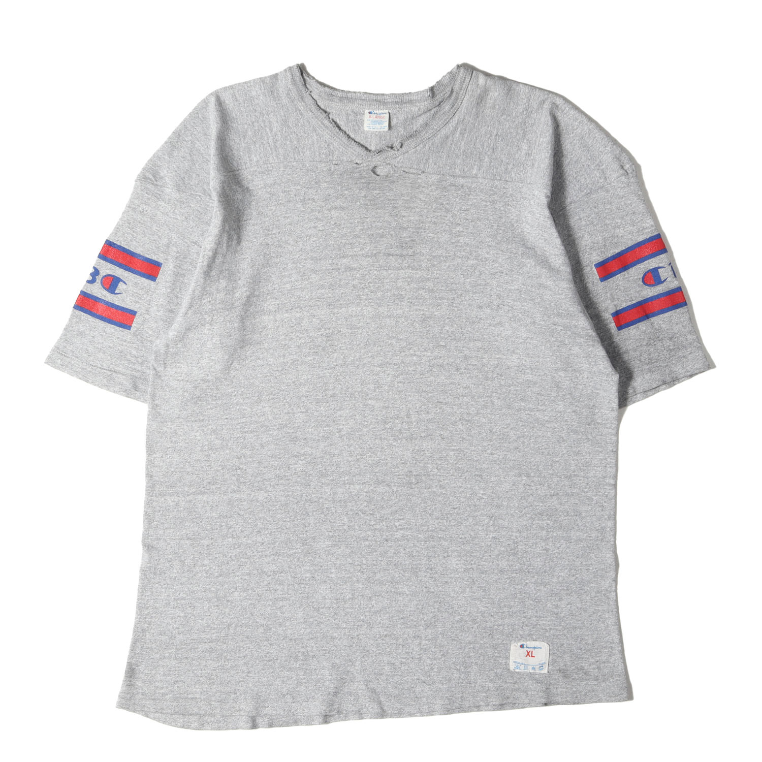 ビンテージ　80s チャンピオン　染み込みノートルダム　フットボール Tシャツ ノートルダム！70s CHAMPION フットボールT 極上 Sサイズ 紺✕黄