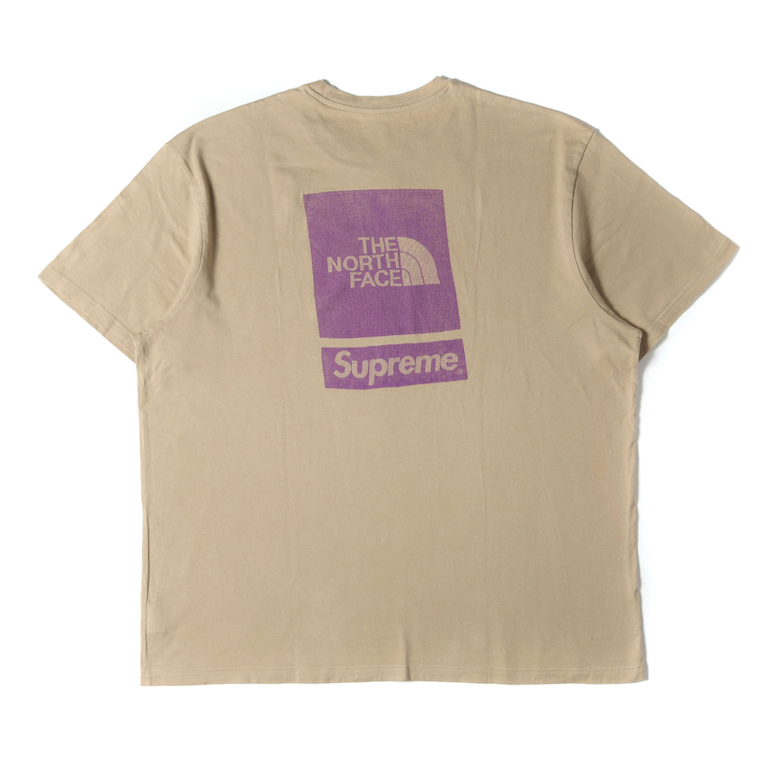 Supreme シュプリーム ティーシャツ 大きさ:XL / 24SS THE NORTH FACE ロゴタイプ刷り上げる 労働者の一団のど首 ティーシャツ (S/S Top) / カーキ / トップス カットソー 半袖【メンズ】【中古】【美品】【K4477】
