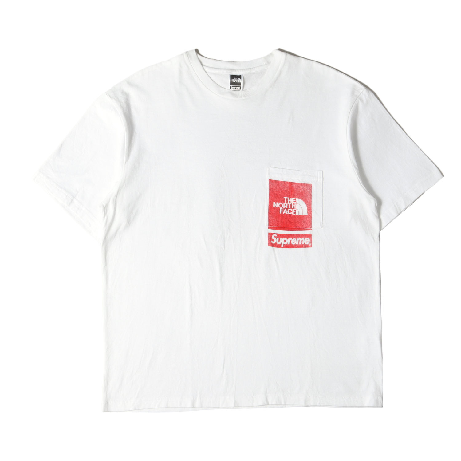 Supreme シュプリーム Tシャツ サイズ:M / 23SS THE NORTH FACE ロゴプリント ポケット Tシャツ (Printed Pocket Tee) / ホワイト 白 / トップス カットソー 半袖【メンズ】【中古】【美品】【K4477】