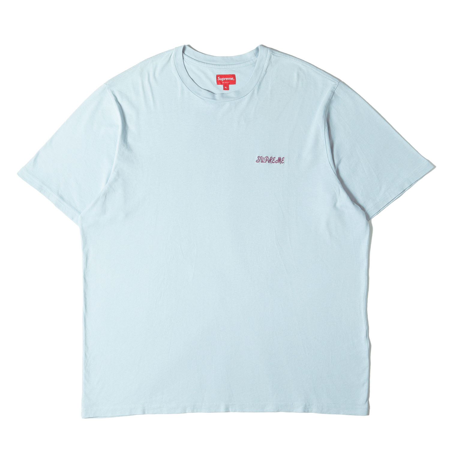 Supreme シュプリーム Tシャツ サイズ:XL / 22SS ハンドスタイルロゴ刺繍 ウォッシュド Tシャツ (Washed Handstyle S/S Top) / ブルー / トップス カットソー 半袖【メンズ】【中古】【美品】【K4792】