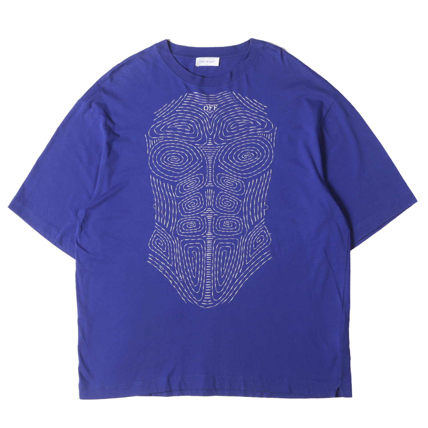 OFF-WHITE オフホワイト Tシャツ サイズ:XXL / 23SS ボディー ステッチ クルーネック Tシャツ (Body Stitch Tee) / ブルー / トップス カットソー 半袖【メンズ】【中古】【K4780】