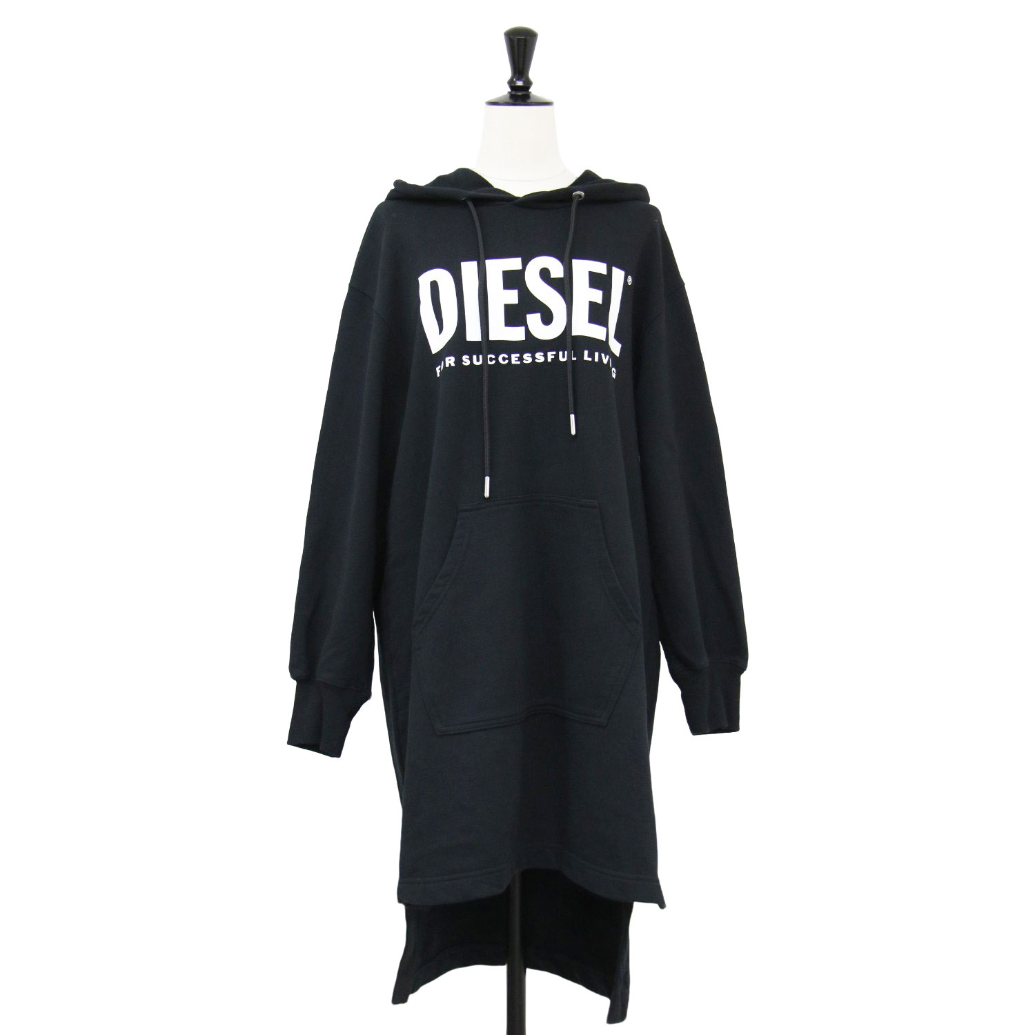 442【美品】DIESEL ディーゼル 本革 切替スウェットワンピース 黒 M 中古・古着通販】DIESEL (ディーゼル) ワンピース ブラック