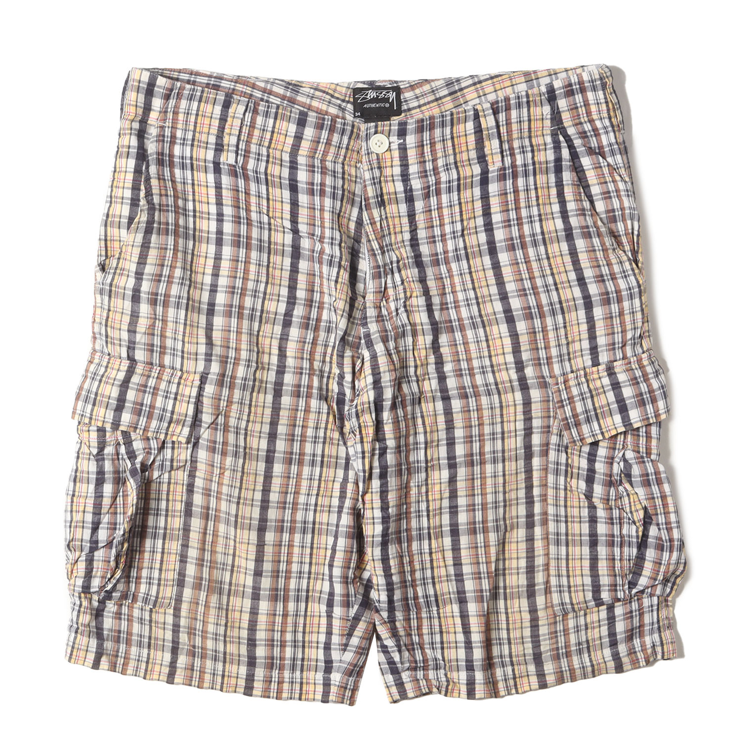 90年代　ステューシー　チェック　ビーチショーツ　L 90年代 ステューシー チェック ビーチショーツ L