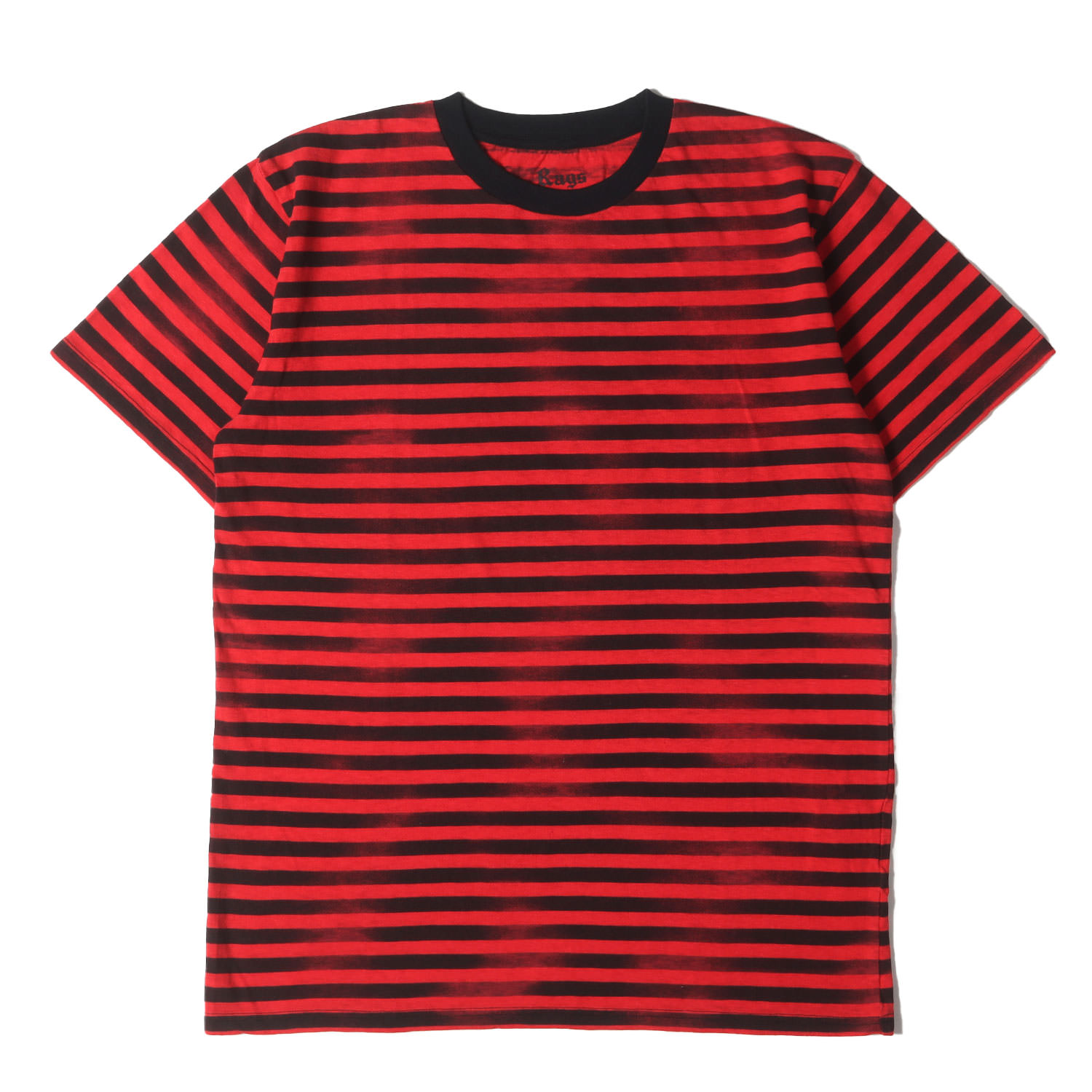 Rags McGREGOR ラグスマックレガー Tシャツ レッド ブラック サイズ:S | かすれ ボーダー リンガーネック Tシャツ (211726110) | フェード | 日本製 | トップス カットソー 半袖【メンズ】【K4775】