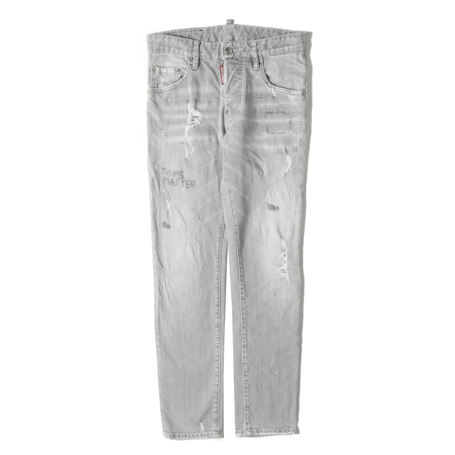 DSQUARED2 ディースクエアード パンツ グレー サイズ:42 | ヴィンテージ加工 ストレッチ スキニー デニムパンツ | イタリア製 | ボトムス ジーンズ ジーパン【レディース】【中古】【K4816】｜ブランド古着のBEEGLE by Boo-Bee