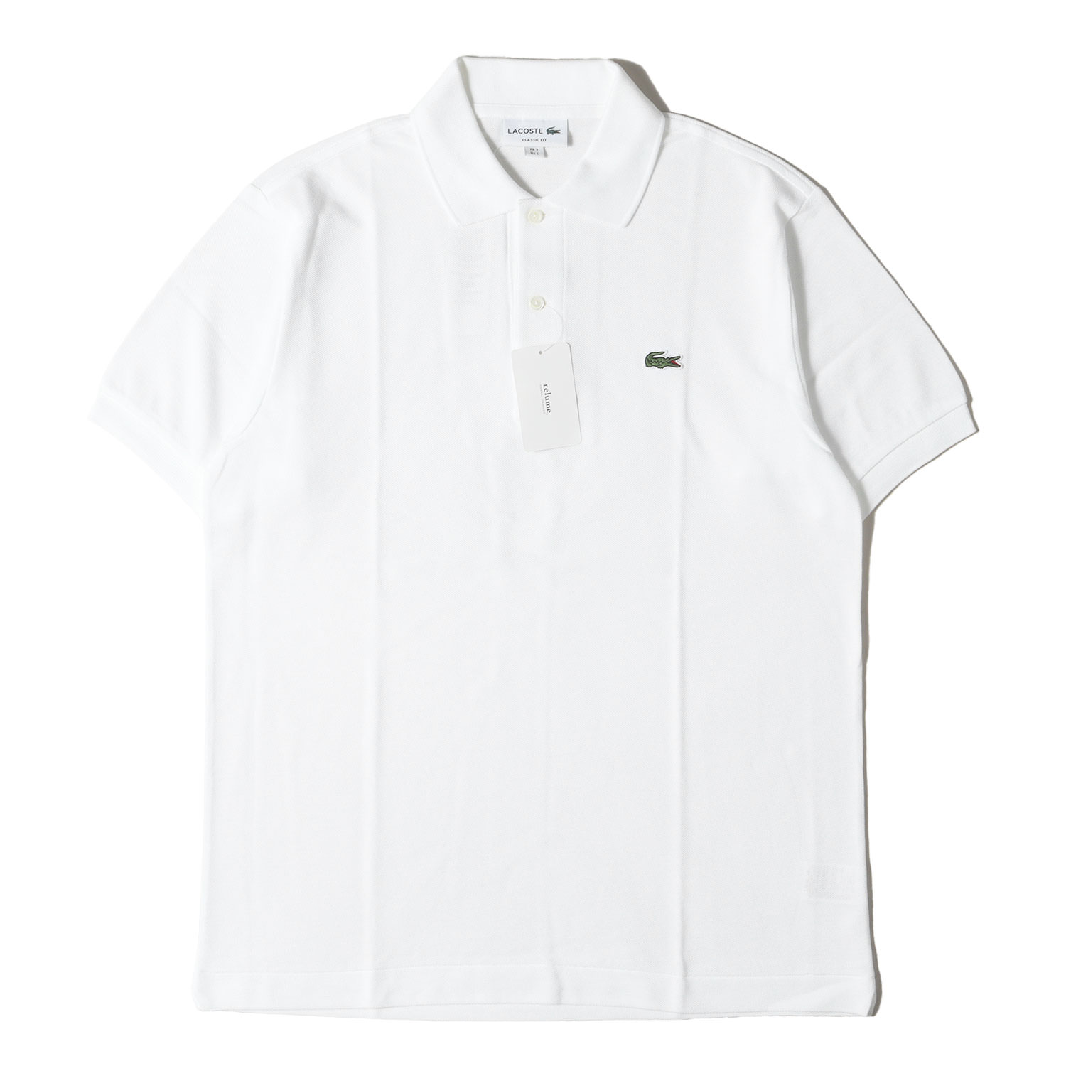 LACOSTE ラコステ ポロシャツ ホワイト 白 サイズ:US S | ワンポイント ワニ ワッペン 刺繍 鹿の子 ポロシャツ (L1212AL) | CLASSIC FIT MADE IN JAPAN | トップス 半袖【メンズ】【K4783】