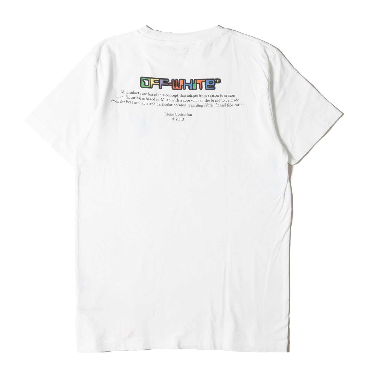 OFF-WHITE 象牙色 ティーシャツ 白いこと 白 大きさ:S | 21AW ブランド名ロゴタイプ 労働者の一団のど首 ティーシャツ | トップス カットソー 半袖【メンズ】【中古】【美品】【K4839】